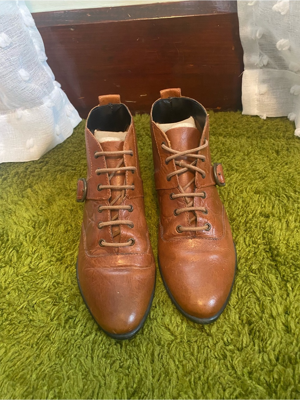 Sandler of Boston Vintage Caramel Leather Ankle Boot